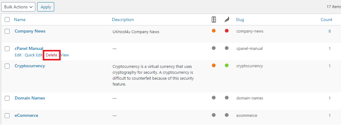 How To Add And Delete Categories In Wordpress - UKHost4U
