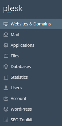 Websites & Domains option in Plesk