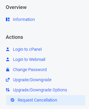 Request Cancellation option in Client Area