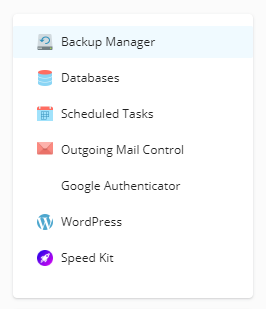 Backup Manager location in Plesk