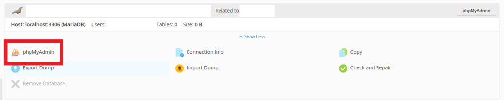PHPMyAdmin location in Plesk