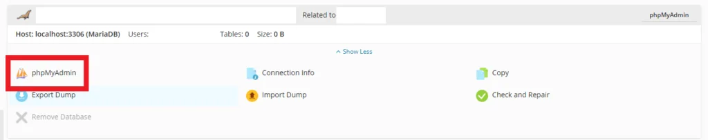 PHPMyAdmin location in Plesk