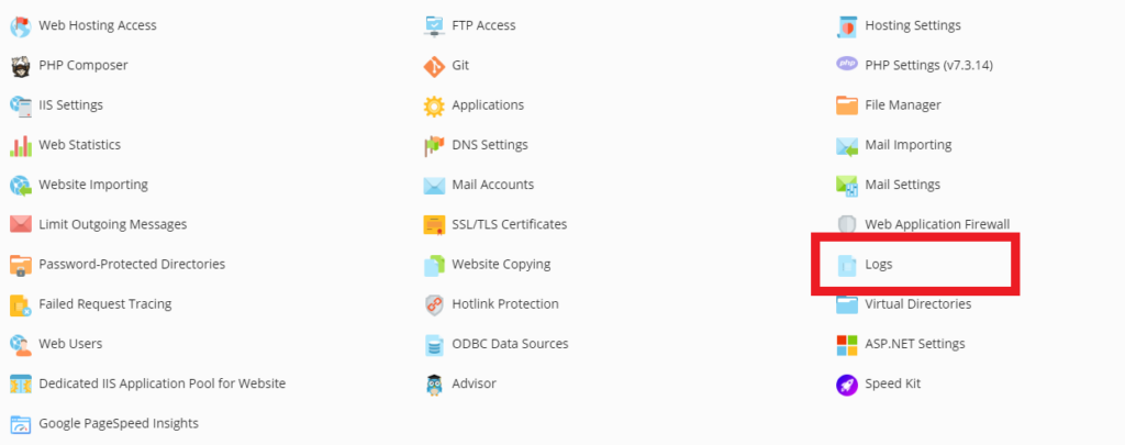 Logs location in Plesk