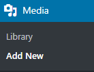 screenshot of adding new media to WordPress