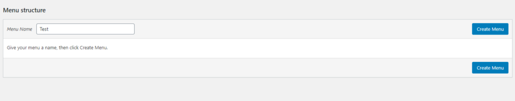 Menu Name option in WordPress