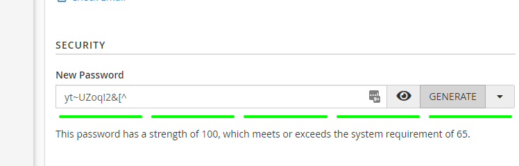 screenshot of adding new password for email account in cPanel