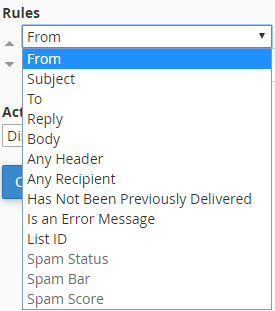 screenshot of filter rules