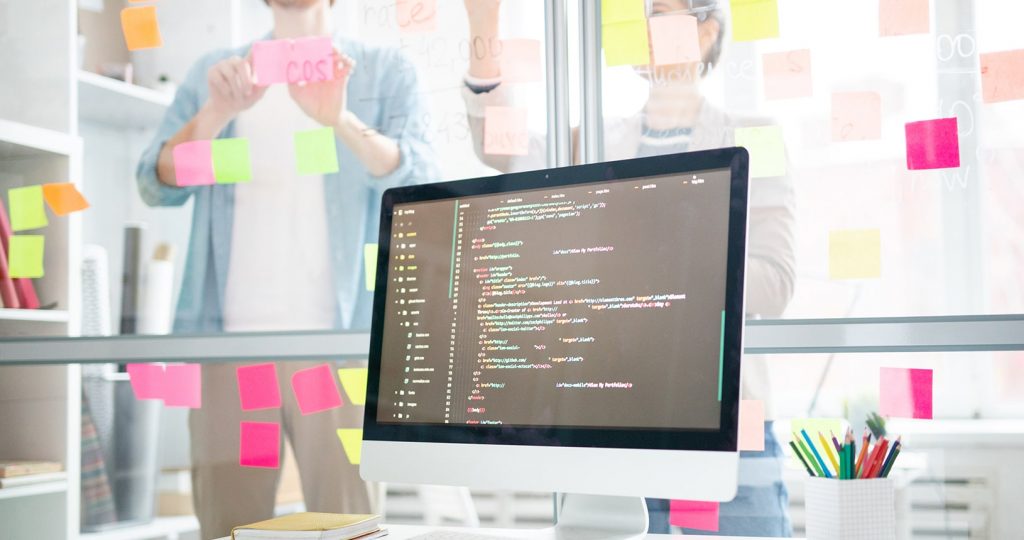 image of code on employees workstation monitor