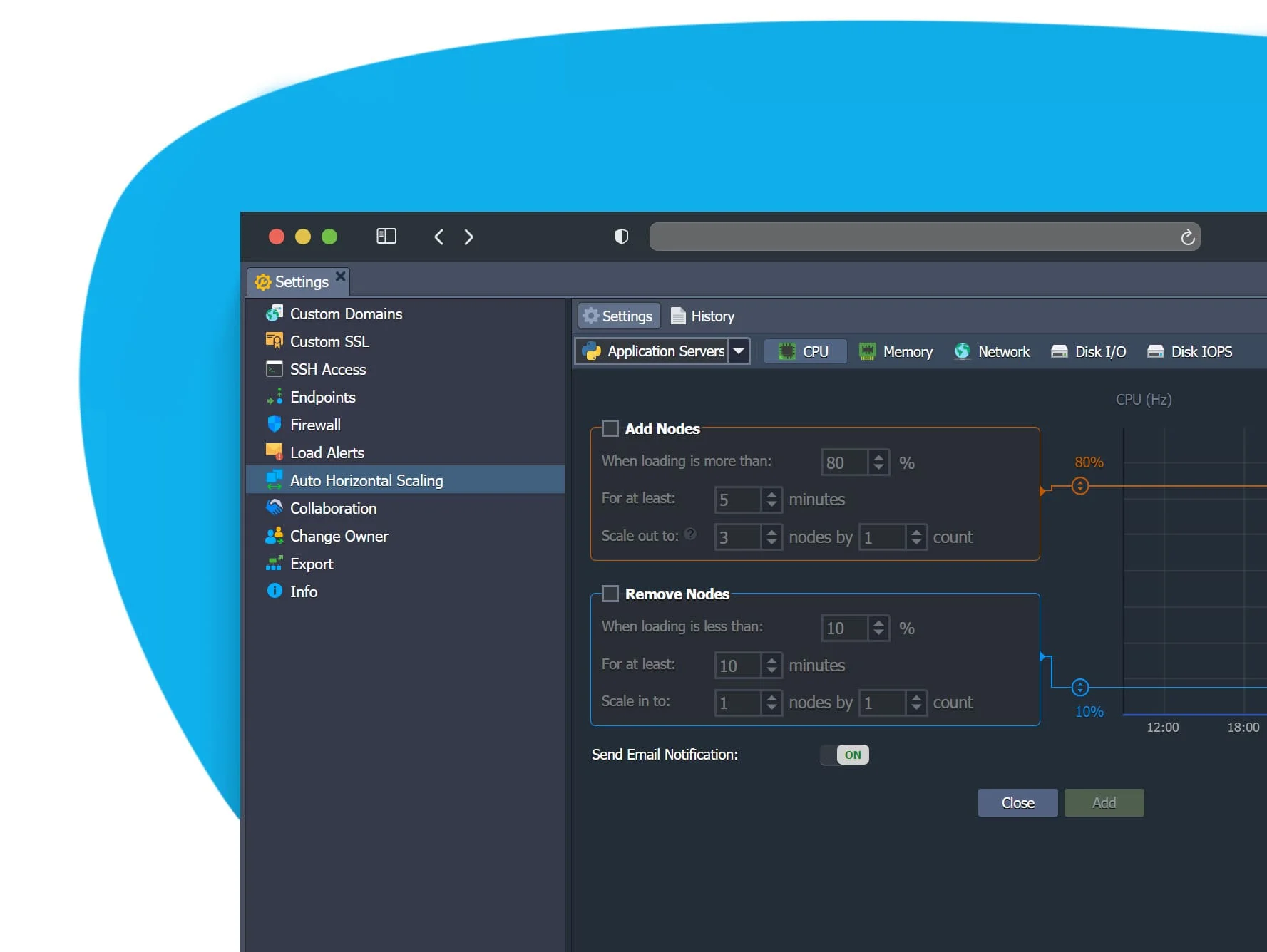 screenshot showing WordPress cloud hosting in Jelastic