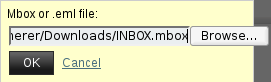 uploading email export in Horde