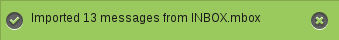 import success message in Horde