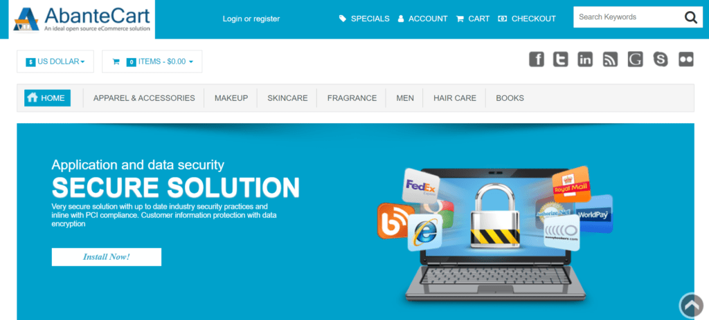 ukhost4u.com AbanteCart installation using Softaculous