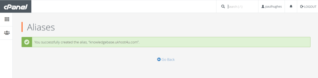 setting domain aliases through cpanel