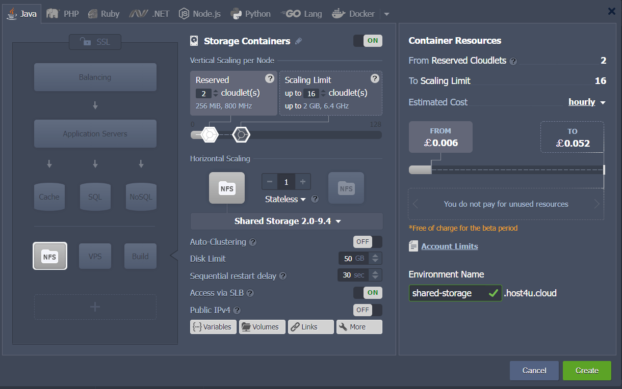 UKHost4u Shared Storage Container - UKHost4U