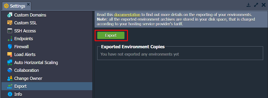 Export Environment - UKHost4U