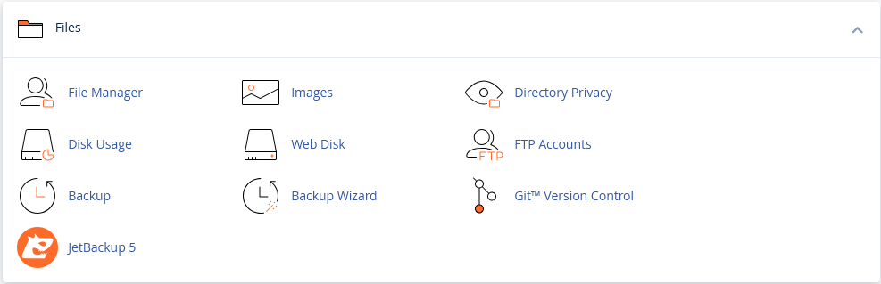 Screenshot showing how to access the 'File Manager' option in the Files section of cPanel